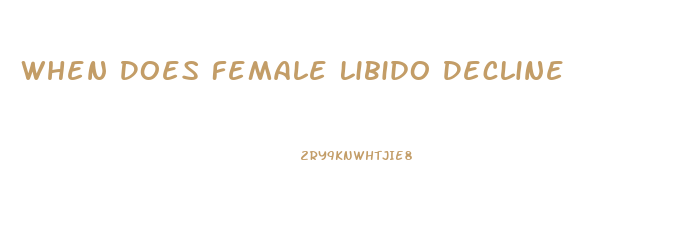 When Does Female Libido Decline