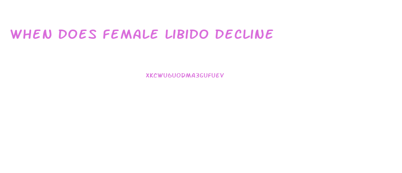 When Does Female Libido Decline