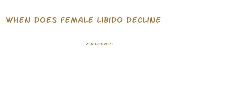 When Does Female Libido Decline