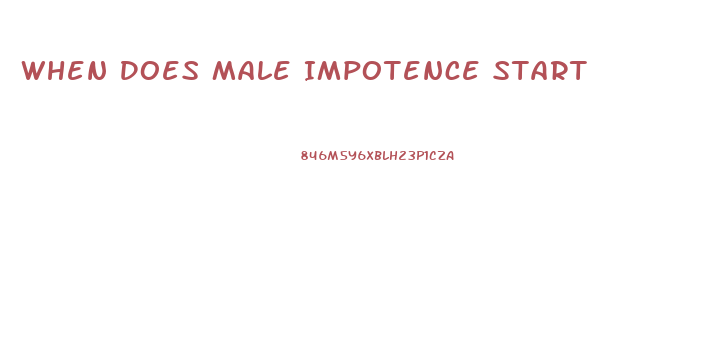 When Does Male Impotence Start