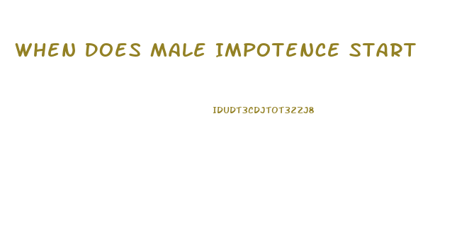 When Does Male Impotence Start