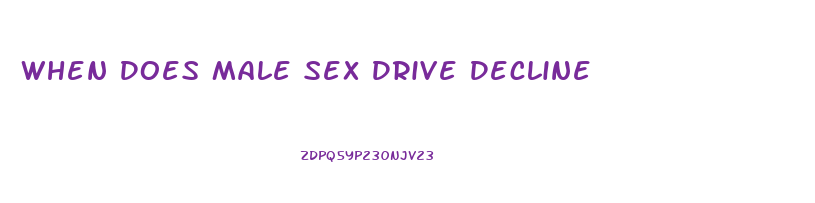 When Does Male Sex Drive Decline