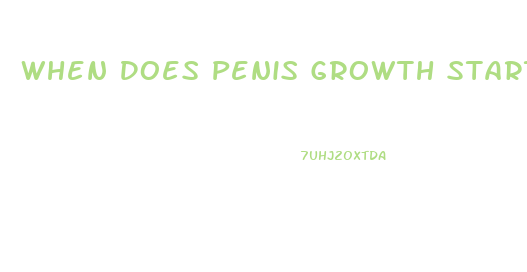 When Does Penis Growth Start And Stop