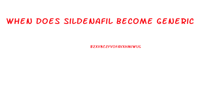 When Does Sildenafil Become Generic