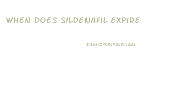 When Does Sildenafil Expire