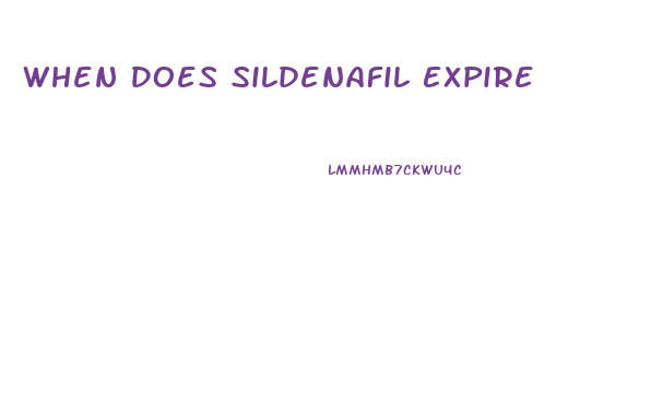 When Does Sildenafil Expire