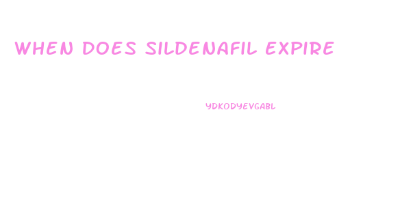 When Does Sildenafil Expire