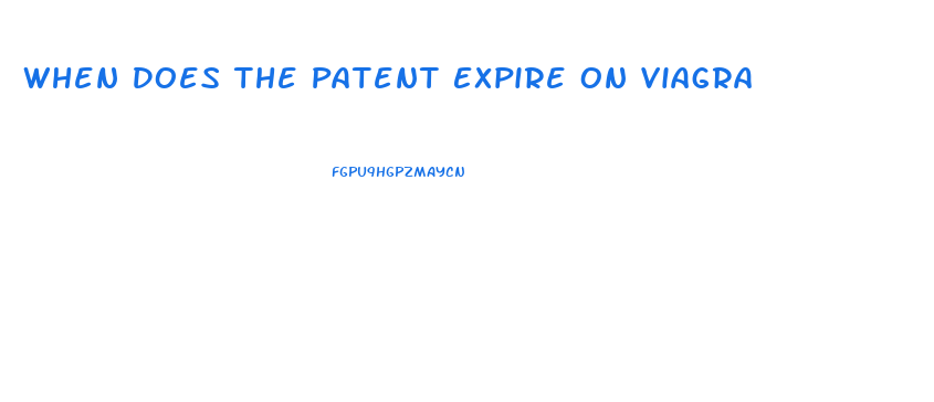 When Does The Patent Expire On Viagra