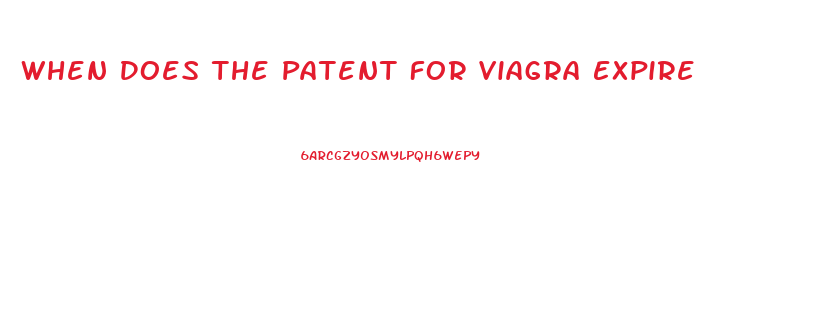 When Does The Patent For Viagra Expire