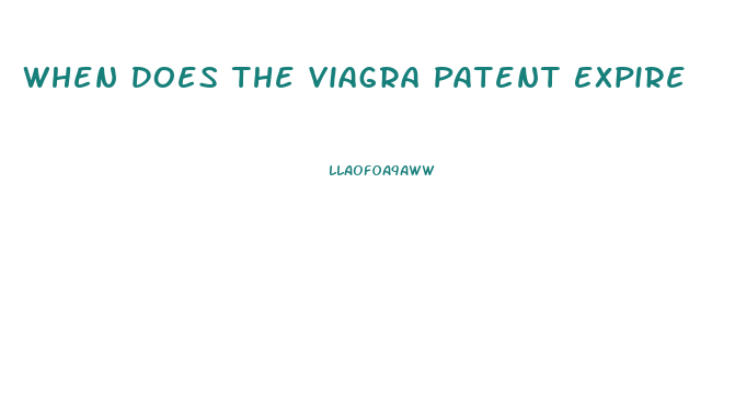 When Does The Viagra Patent Expire