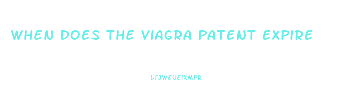When Does The Viagra Patent Expire