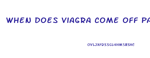 When Does Viagra Come Off Patent