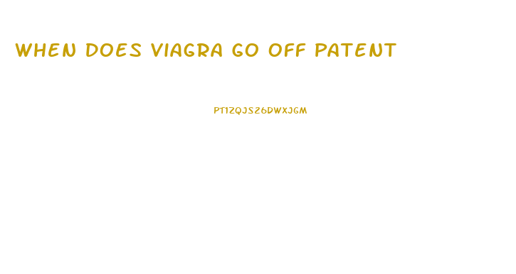 When Does Viagra Go Off Patent