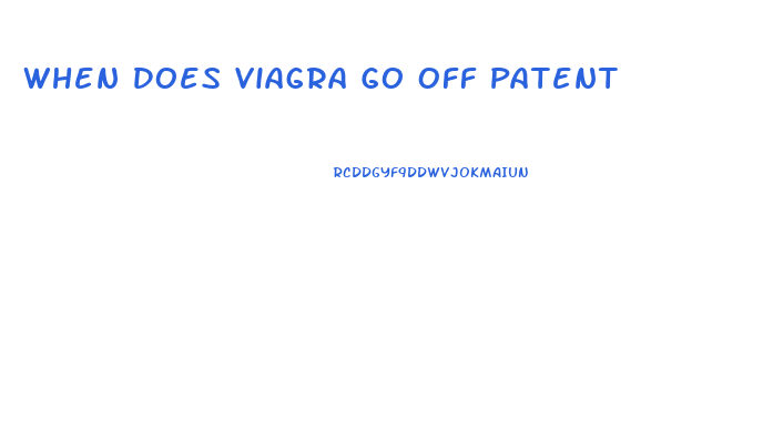 When Does Viagra Go Off Patent