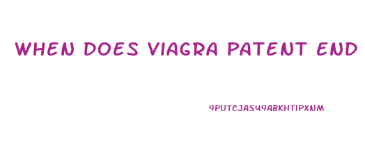 When Does Viagra Patent End