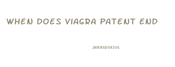 When Does Viagra Patent End