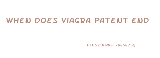 When Does Viagra Patent End