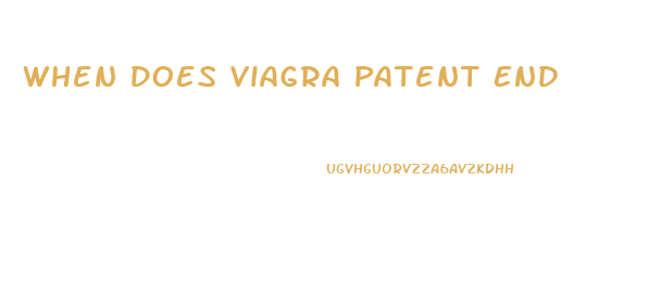 When Does Viagra Patent End