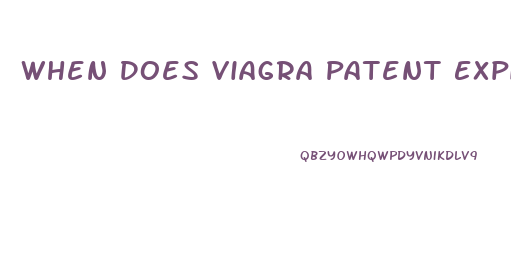 When Does Viagra Patent Expire In Us