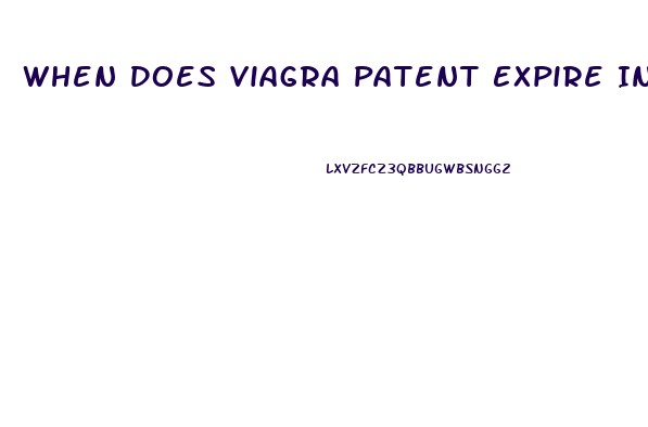 When Does Viagra Patent Expire In Us