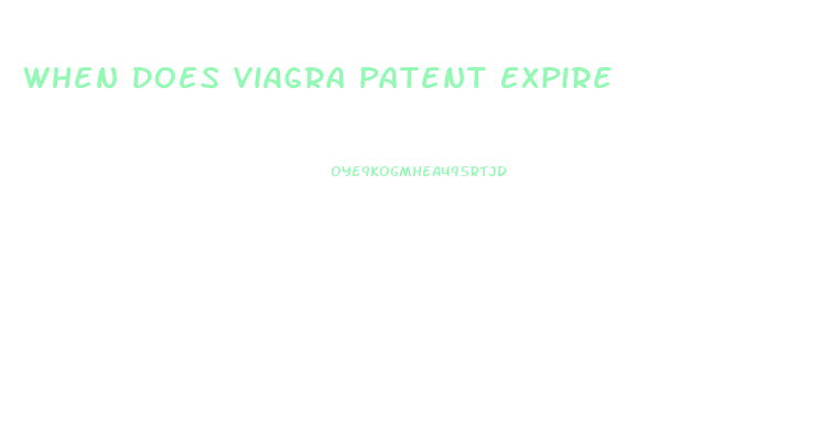 When Does Viagra Patent Expire