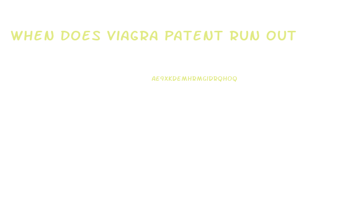 When Does Viagra Patent Run Out