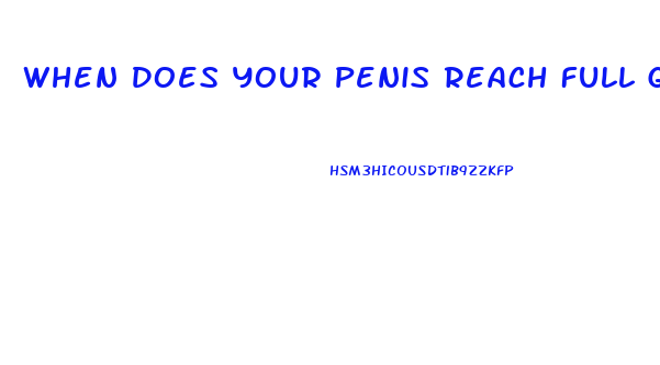 When Does Your Penis Reach Full Growth