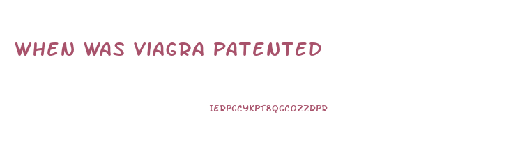 When Was Viagra Patented