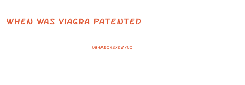 When Was Viagra Patented