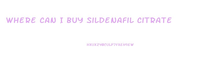 Where Can I Buy Sildenafil Citrate