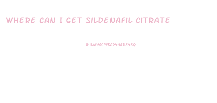 Where Can I Get Sildenafil Citrate