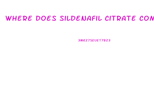Where Does Sildenafil Citrate Come From