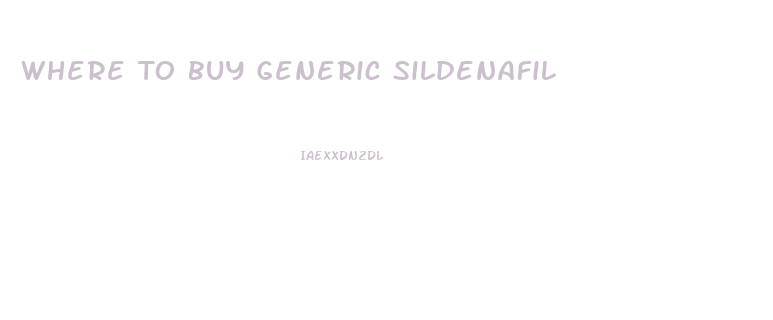 Where To Buy Generic Sildenafil