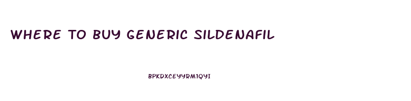 Where To Buy Generic Sildenafil