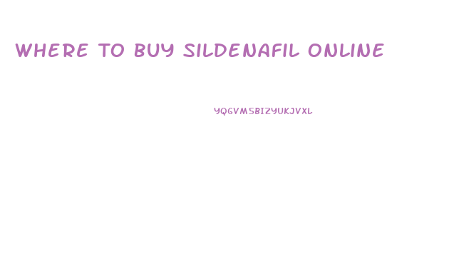 Where To Buy Sildenafil Online