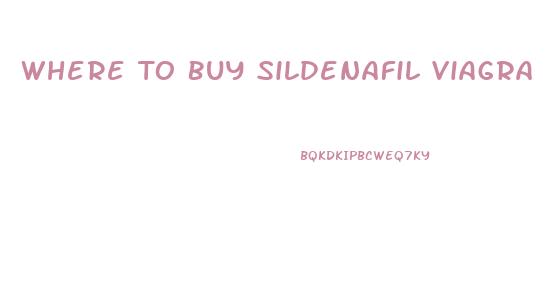 Where To Buy Sildenafil Viagra