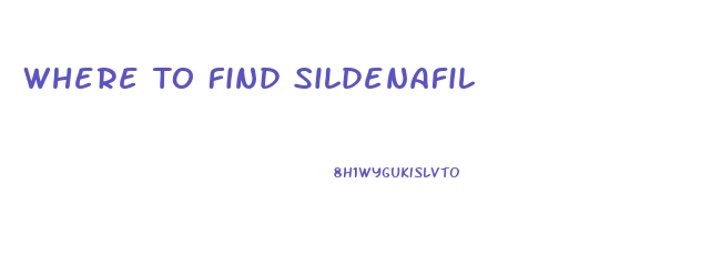 Where To Find Sildenafil