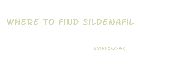 Where To Find Sildenafil