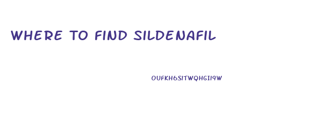 Where To Find Sildenafil