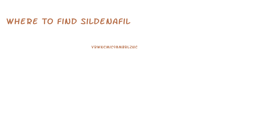 Where To Find Sildenafil