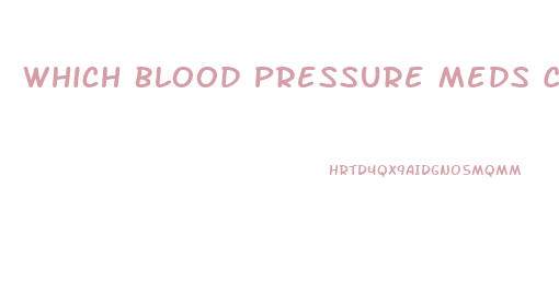 Which Blood Pressure Meds Cause Impotence