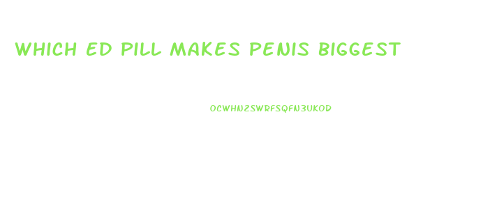 Which Ed Pill Makes Penis Biggest