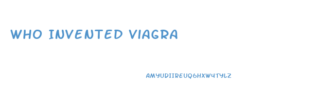 Who Invented Viagra