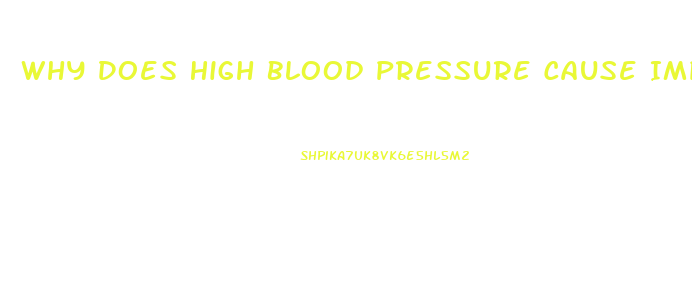 Why Does High Blood Pressure Cause Impotence