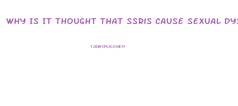 Why Is It Thought That Ssris Cause Sexual Dysfunction