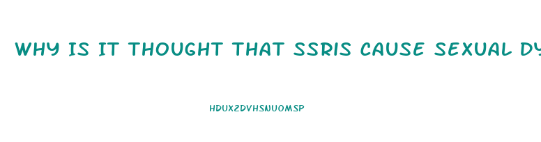 Why Is It Thought That Ssris Cause Sexual Dysfunction