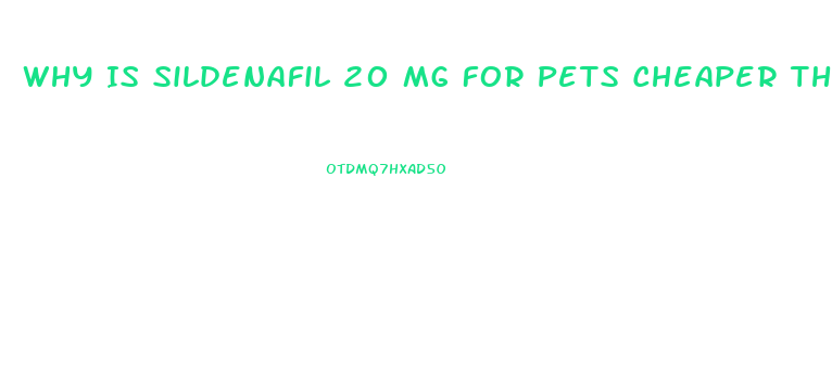 Why Is Sildenafil 20 Mg For Pets Cheaper Than For Humans