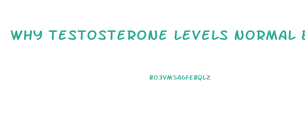 Why Testosterone Levels Normal But Still No Libido