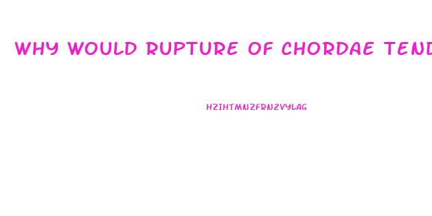 Why Would Rupture Of Chordae Tendineae Lead To Valve Dysfunction