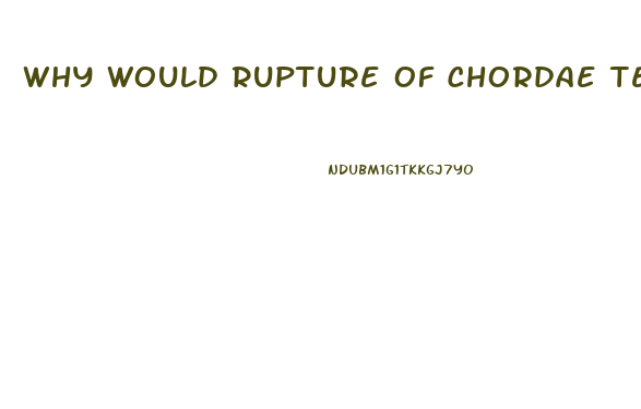 Why Would Rupture Of Chordae Tendineae Lead To Valve Dysfunction